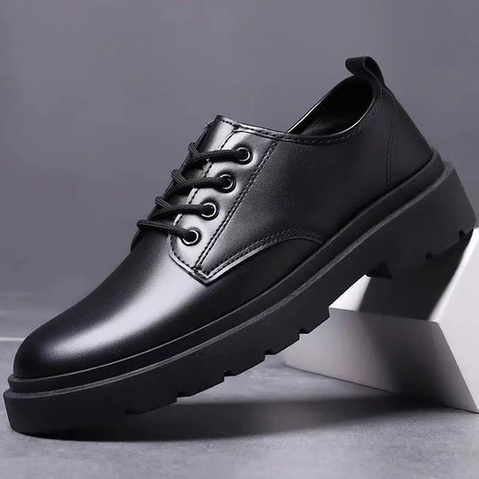 Man Split Leather Shoes Rubber Sole Man Business Office Male Dress Lether Shoes