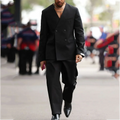 Simple Fashion Men's Suit Double Breasted Wedding Groom Tuxedo Custom Gentleman High Quality Business Formal Set Two Pieces