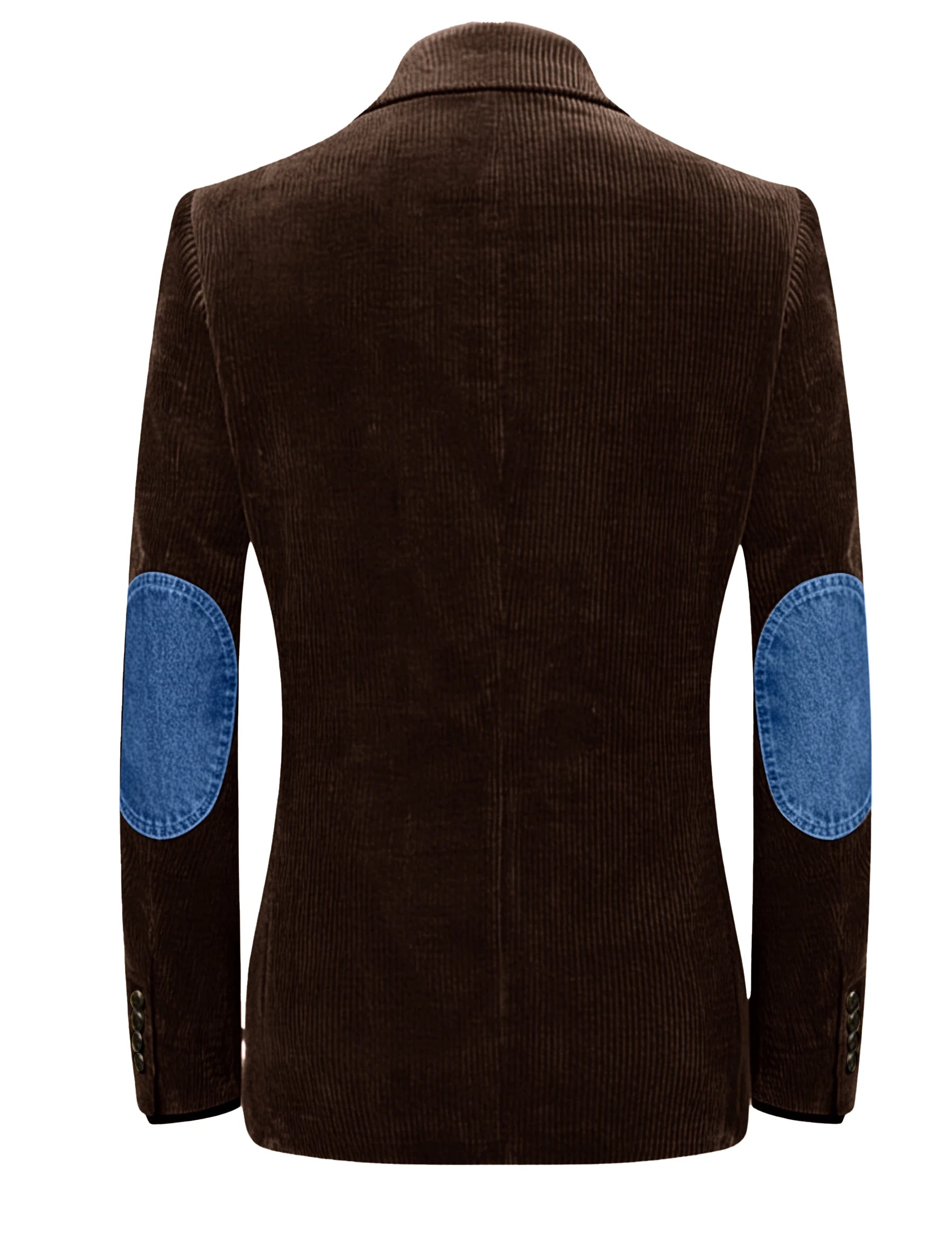 Vintage Men's Corduroy Blazer Jacket with Denim Elbow Patches Casual Business Notch Lapel Suit Sport Coats for Men Spring