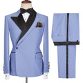 Classic Blue Men's Suit Business Casual Social Party Boutique Male Clothing Work Commute Chic Outfits