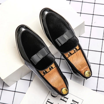 New Men Dress Shoes Shadow Patent Leather Luxury Fashion Groom Wedding Shoes Men Luxury italian style Oxford Shoes Big Size 48