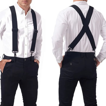 Heavy Duty Suspenders Big Tall 5cm Wide with 4 Swivel Hook Belt Loop X Back Work Braces Adjustable Elastic for Men Women Fashion