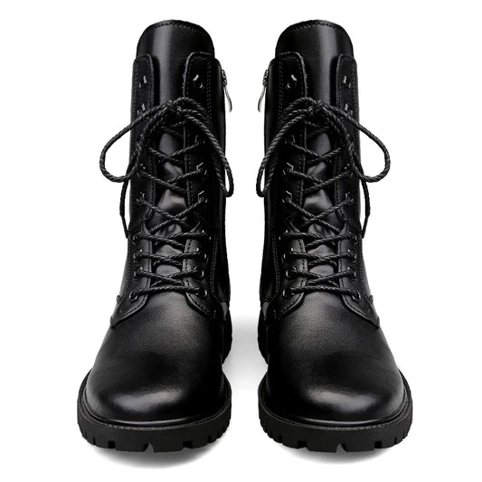 Winter Boots US Combat Boots TrendBoots Plus Velvet Men Boots Genuine Leather Snow Boots Side Zipper Motorcycle Boots High