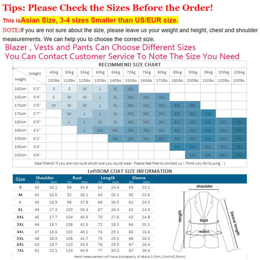 Blazers Vest Pants High Grade Fashion Pure Color Mens Slim Formal Business Suit 3Pcs or 2pcs Set Groom's Male Wedding Dress