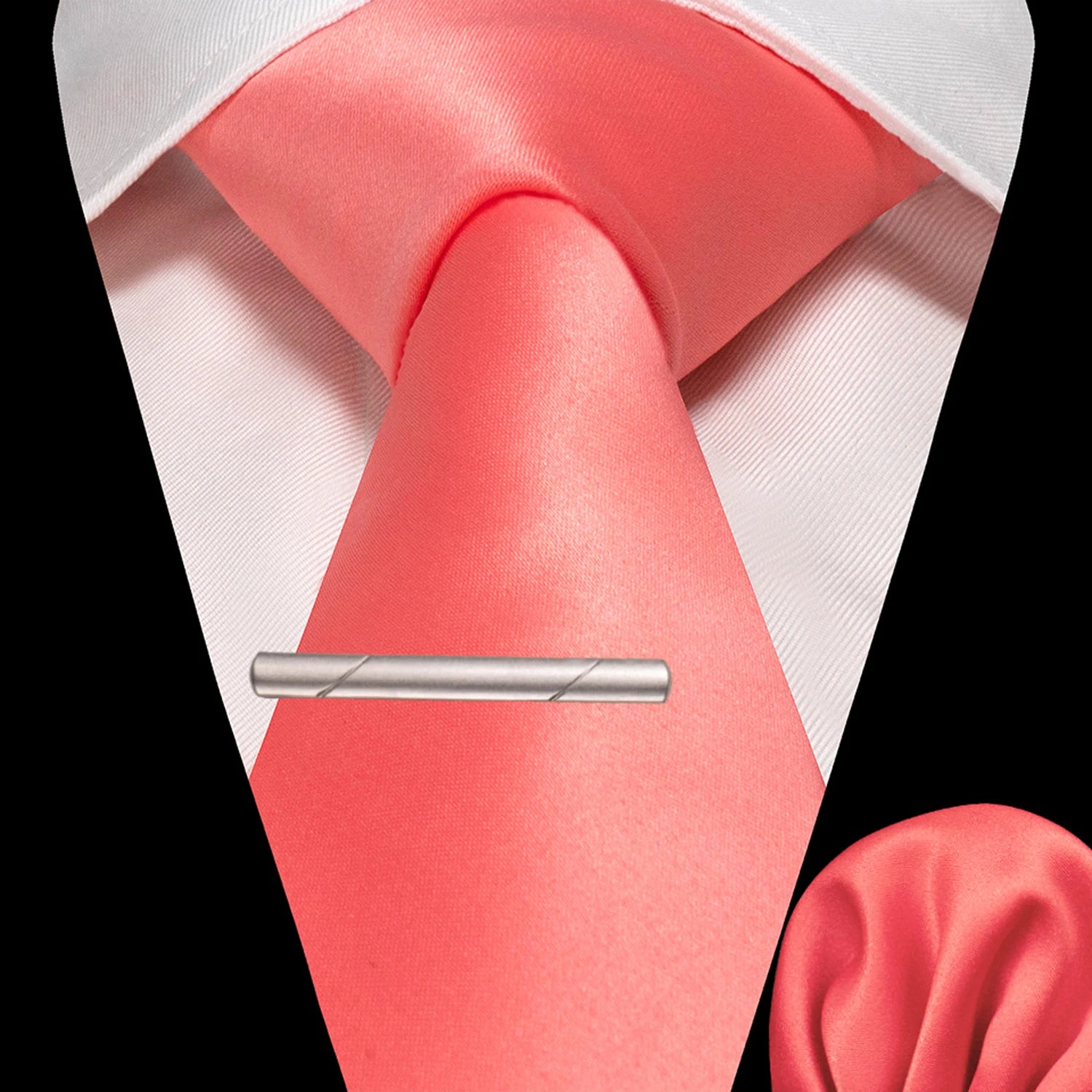 JEMYGINS Solid polyester Men Tie Handkerchief tie clip Set Blue Pink Mint Green Necktie for Wedding Party Business Accessories