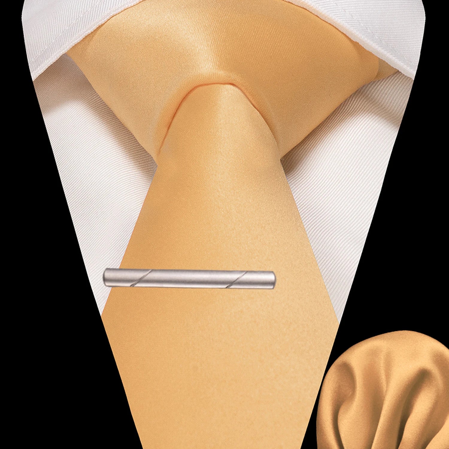 JEMYGINS Solid polyester Men Tie Handkerchief tie clip Set Blue Pink Mint Green Necktie for Wedding Party Business Accessories