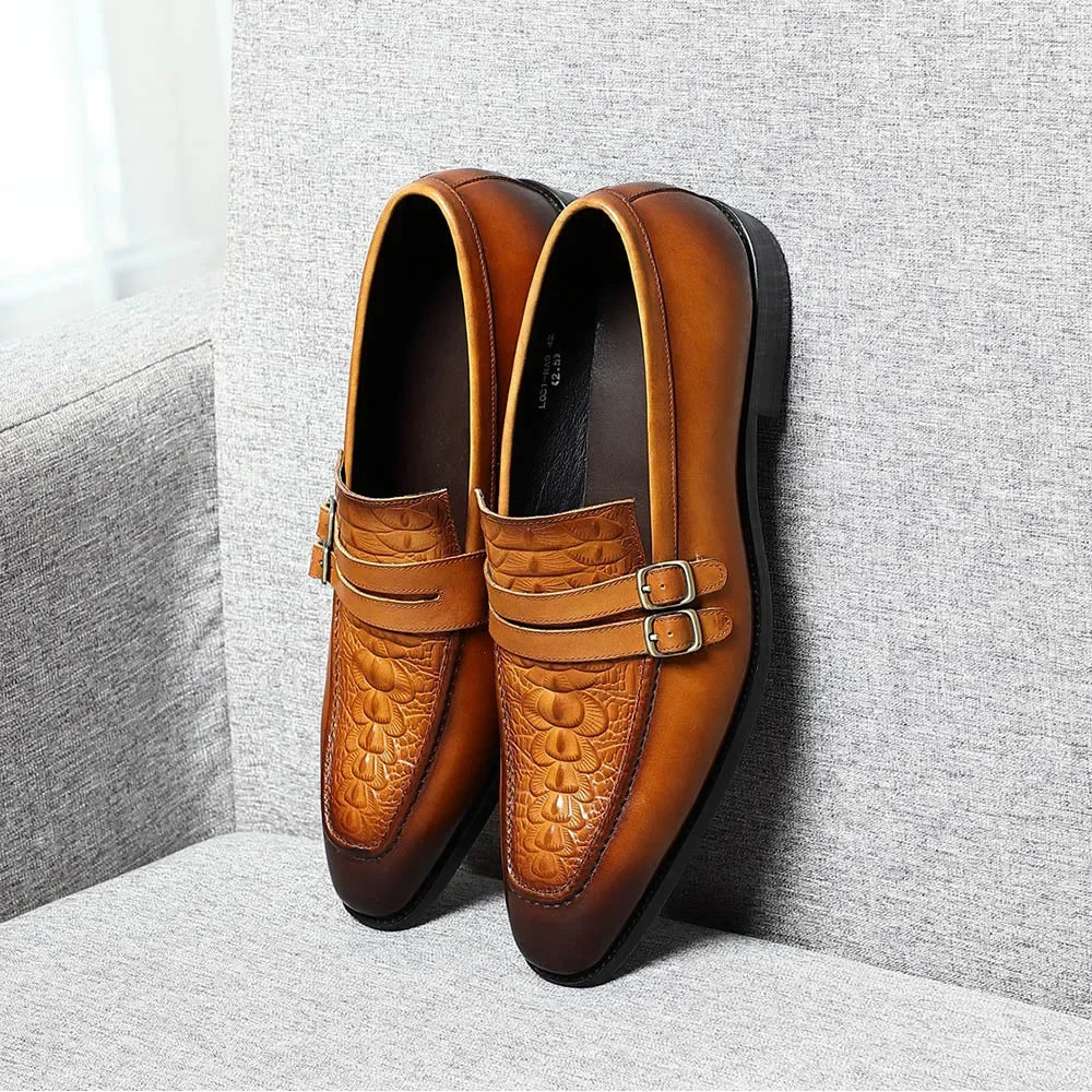 Formal Shoes Men Genuine Leather Original Italian Classic Penny Loafer Shoes Brown Black Dress Shoes Man Wedding Shoes Big Size