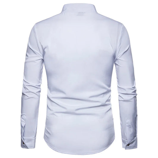 Camisas de bordados de cowboy ocidentais homens homens casuais manga longa slim slim slim wedding festa de casamento masculino social clube de baile química homme