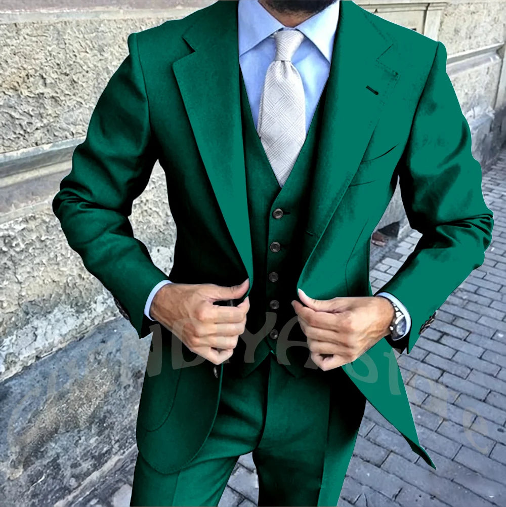 Latest Design Brown Man Work Suit Groom Tuxedos Notch Lapel Mens Business Suits Wedding  Dress Suit Sets (Jacket+Pants+Vest+Tie)