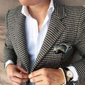 Plaid Suit Jacket For Men 1 Pc Notch Lapel Houndstooth Business Blazer For Wedding Party Fashion Coat XS-5XL Ready to Ship 2025