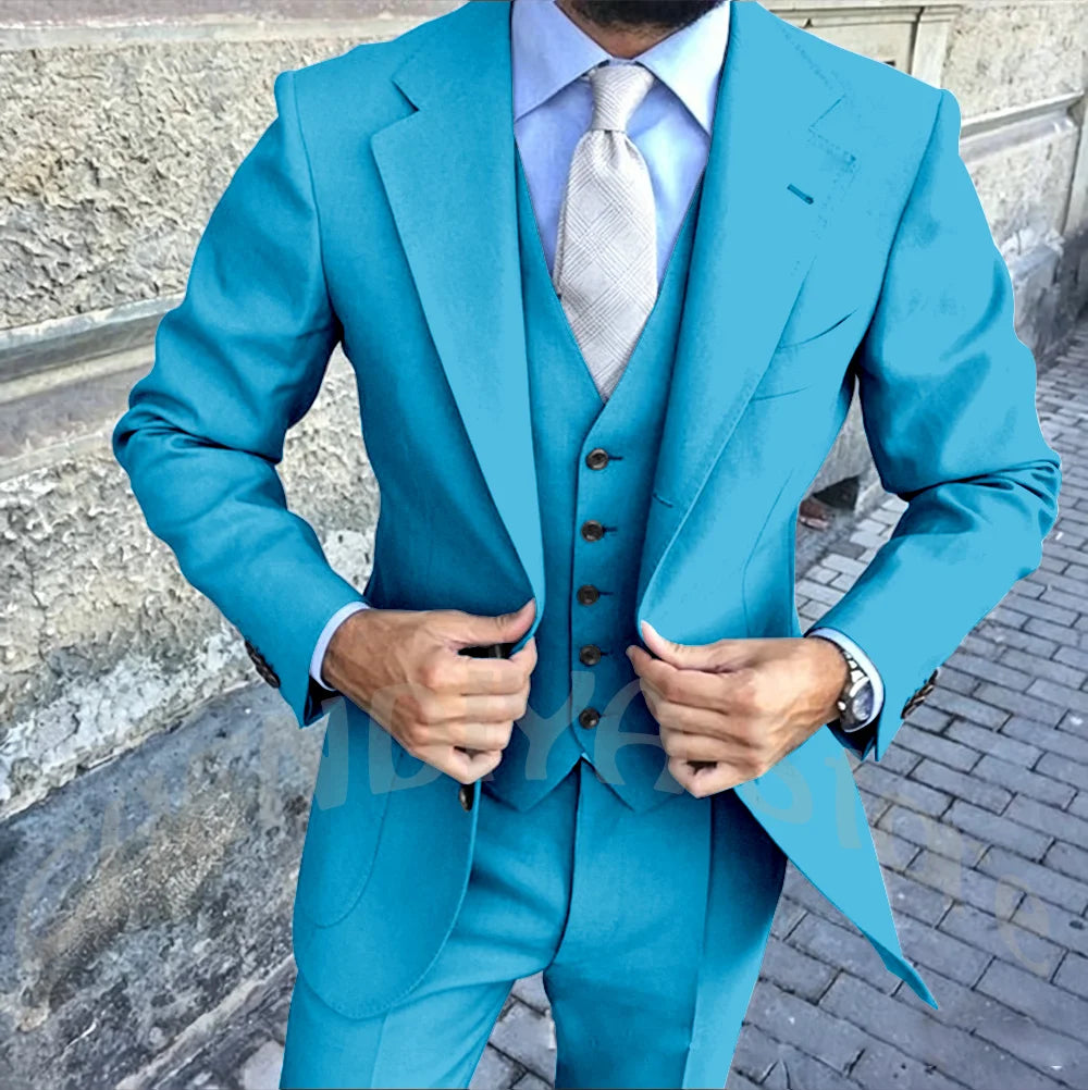 Latest Design Brown Man Work Suit Groom Tuxedos Notch Lapel Mens Business Suits Wedding  Dress Suit Sets (Jacket+Pants+Vest+Tie)