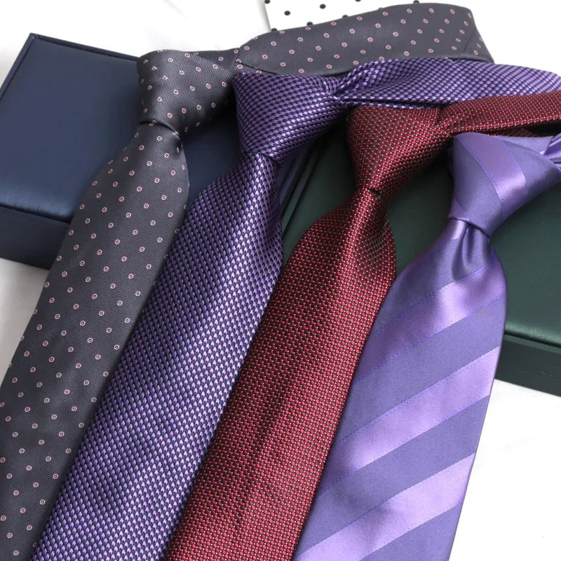 Design Wedding 8CM Men Tie Luxury Jacquard Striped Paisley Flower Neckties for Men Business Party Groom Collar Accessories Gift