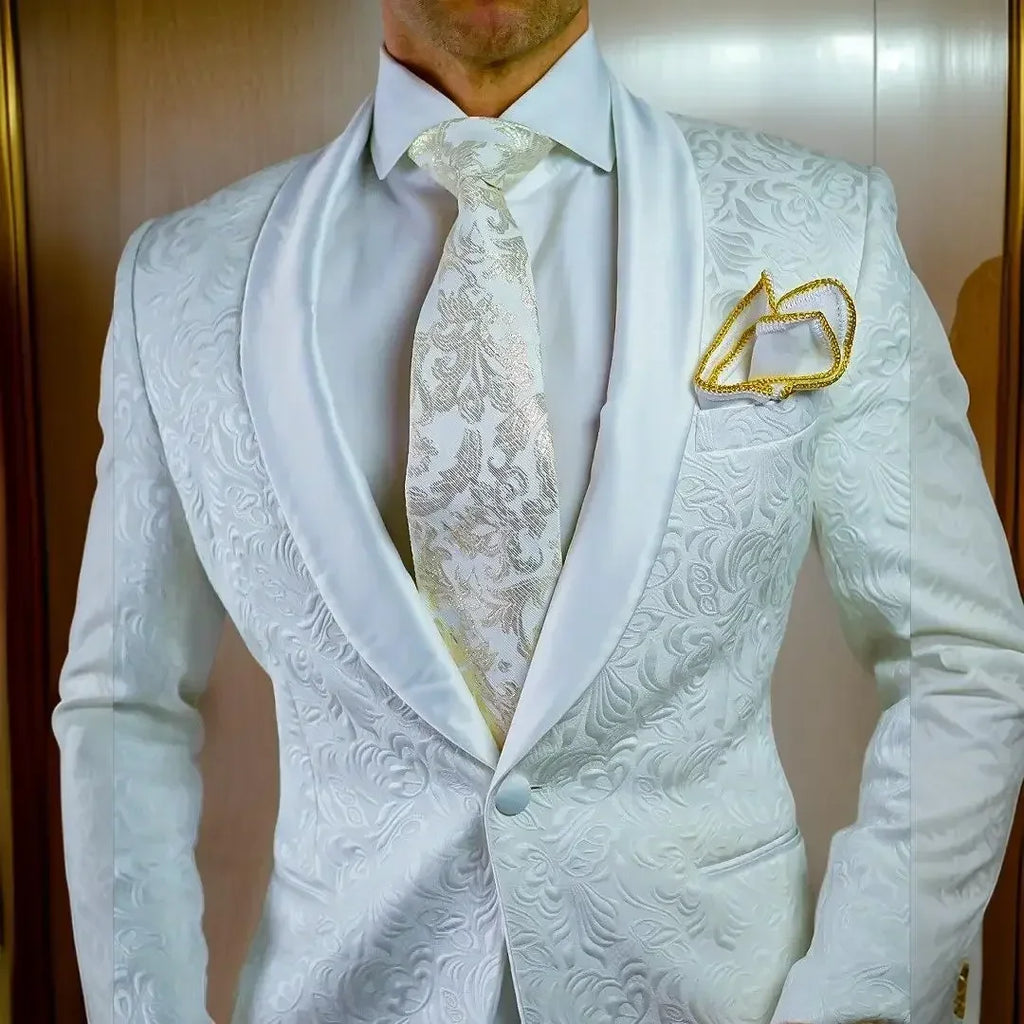 1 Piece Floral Suit Jacket For Men Wedding Tuxedo Slim Fit Blazer For Groom Shawl Lapel Italian Fashion Jacket In Stock 2025