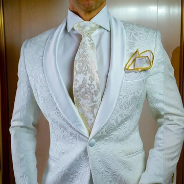 1 Piece Floral Suit Jacket For Men Wedding Tuxedo Slim Fit Blazer For Groom Shawl Lapel Italian Fashion Jacket In Stock 2025
