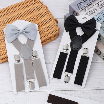 1 Pcs Elastic Suspenders with tie New Fashion Suspenders children Boys Girls With Bow Tie Adjustable Straps Accessories For kids