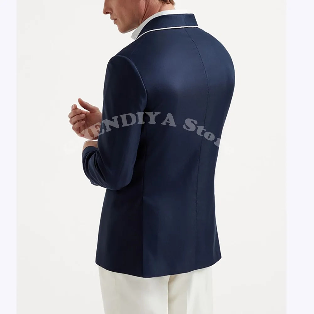 England Style Men's Suits Elegant Shawl Lapel Single Breasted Suit For Wedding Prom Formal Outfit Costume Homme Jacket Pants
