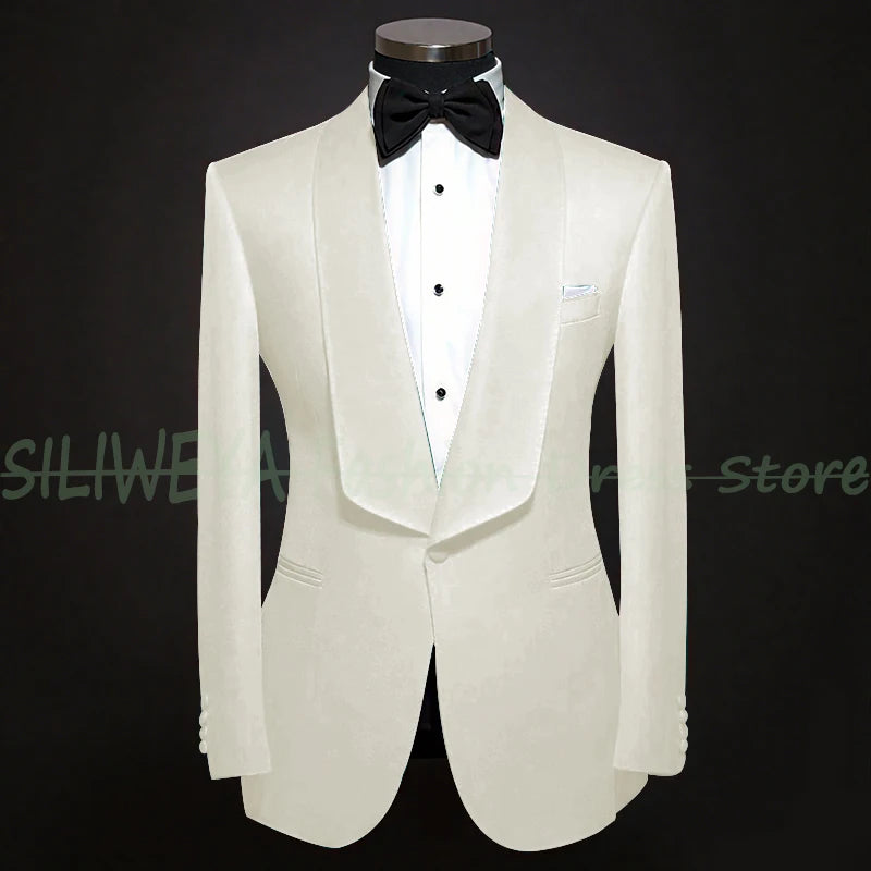 Single Breasted Men's Suit 2 Pieces Jacket Pants High Quality Male Clothing Dinner Party Tuxedo Customized