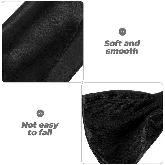 1 Set of Mens Cuff Link Satin Handkerchief Bow Tie Wedding Groom Cuff Link Clothes Decorations