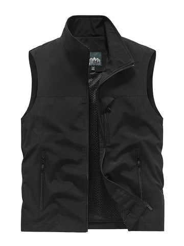 Summer Vest Men's Work Vest Large Size Golf Sleeveless Jacket Tactical windbreaker Hunting Camping Fishing waterproof Coat Parka