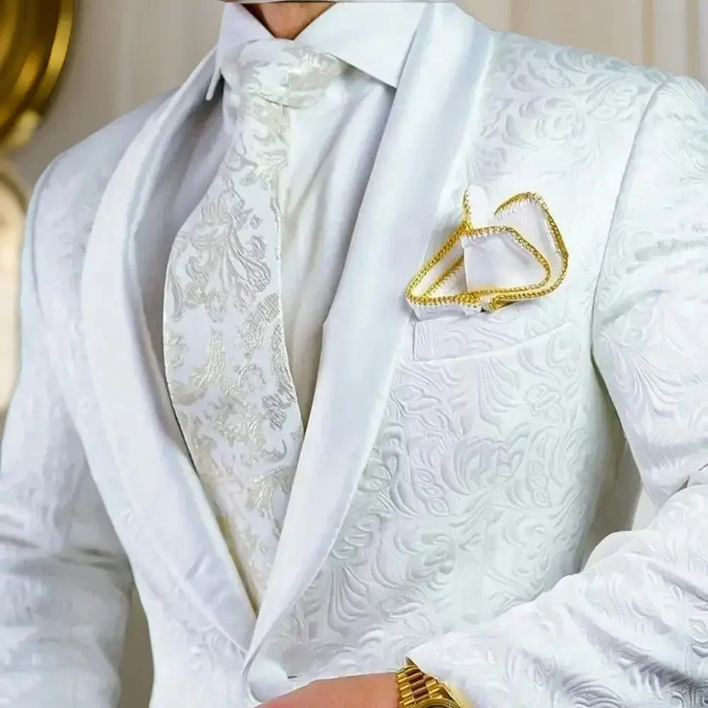 1 Piece Floral Suit Jacket For Men Wedding Tuxedo Slim Fit Blazer For Groom Shawl Lapel Italian Fashion Jacket In Stock 2025