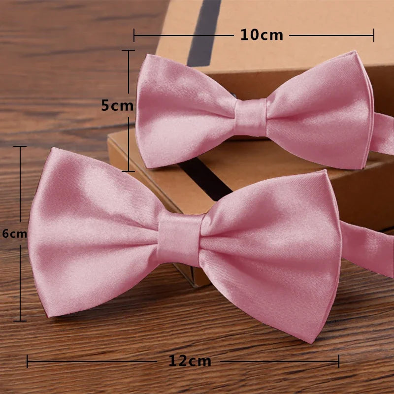 2pcs Pink Color Father and Son With Men's Bow Tie Classic Kids  For Men Boys set Ties Bowknot Party TZQZa0008 collars