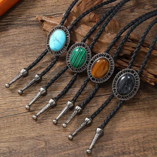 Golden Ties for Men American Cowboy Garment Accessory Tie Adjustable Bull Head Western Cowboy Bolo Tie Pendant Necklace