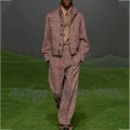 Classic Stand Collar Men's Suit Two Pieces Jacket Pants Single Breasted High Quality Formal Dinner Party Prom Luxury Suit