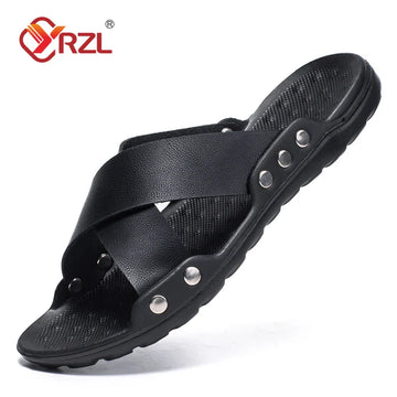 YRZL Slippers for Men Comfortable Indoor Slides Outdoor Casual Sandals Man Lightweight Breathable Beach Slippers Men