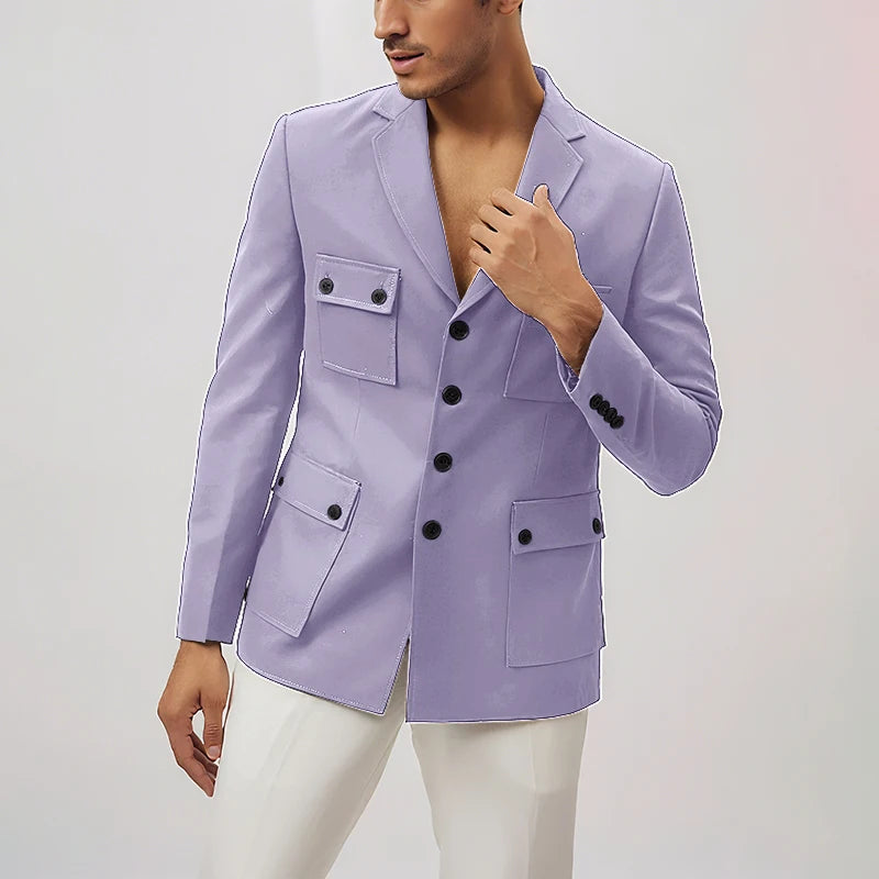 2025 New Style Stylish Men's Suit 2 Pieces Jacket Pants Casual Travel Commute Work Office Male Suits Set