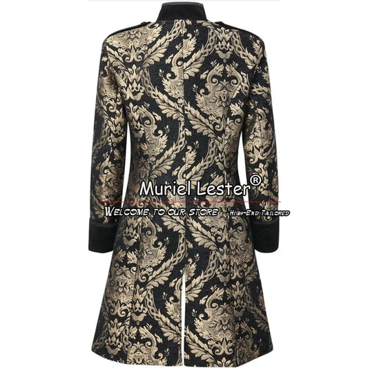 Vintage Steampunk Herrenanzug Jacke Gothic Victorian Copper Languniform maßgeschneiderte Blazer Set Prom Dinner Party Mantel