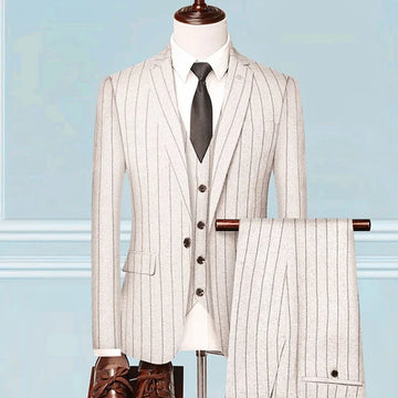2 Pieces British Style Men Plaid Vest Blazer Pants Set / Male Fashion High End Slim Wedding Banquet Business Suit Jacket Coat