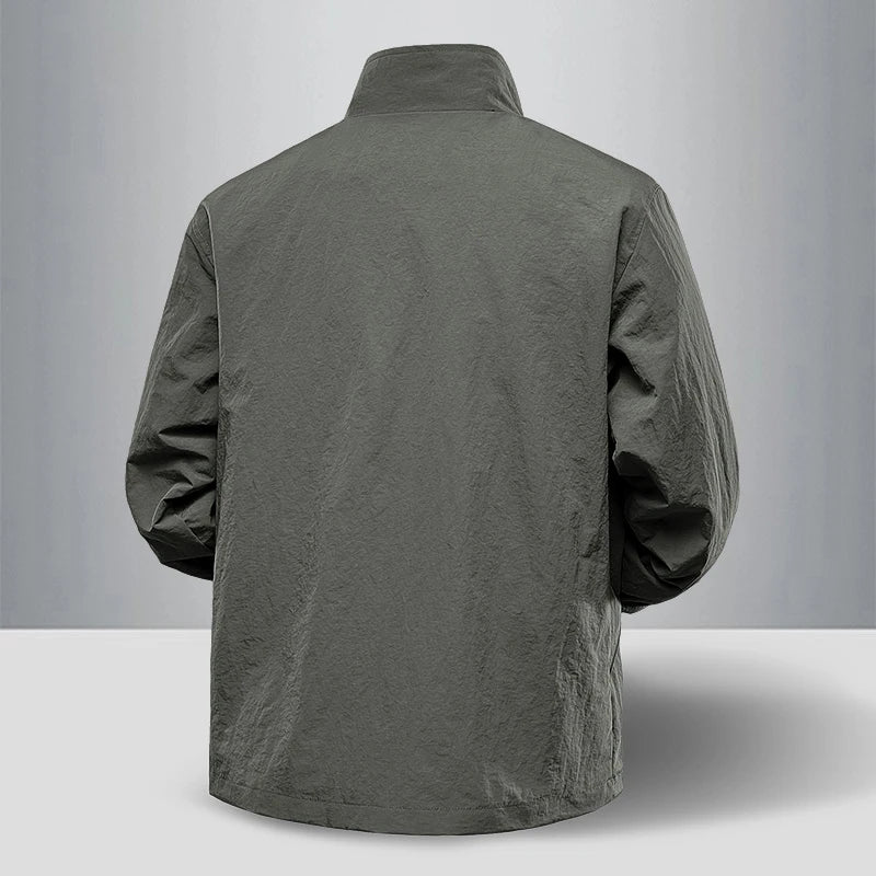 Spring And Autumn New Work Jacket Men's Stretch Waterproof Outdoor Shock Clothes Stand Collar Jacket Trench Coat High Quality