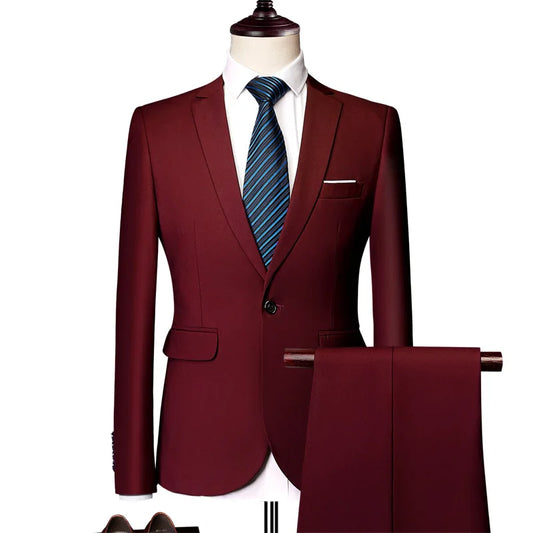 H44 Fashionable Temperament Formal Business Casual Suit Suit Two Piece Wedding Dress Office Men