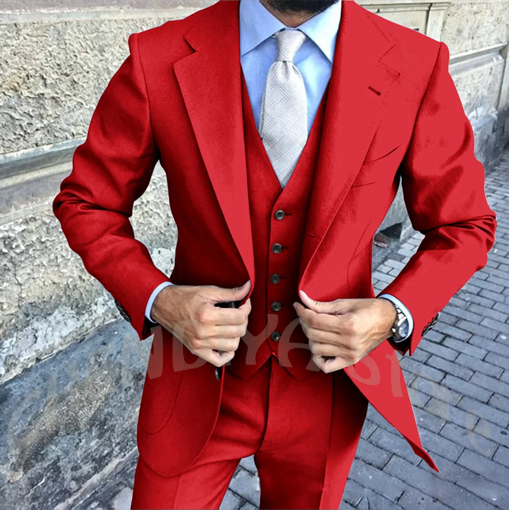 Latest Design Brown Man Work Suit Groom Tuxedos Notch Lapel Mens Business Suits Wedding  Dress Suit Sets (Jacket+Pants+Vest+Tie)