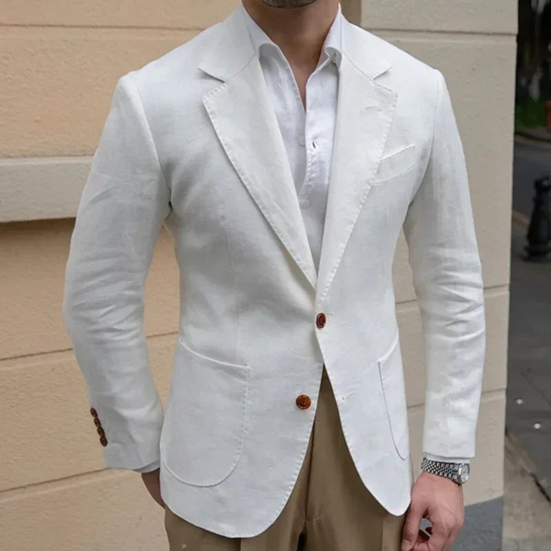 2024 chaqueta de traje de lino blanco de verano