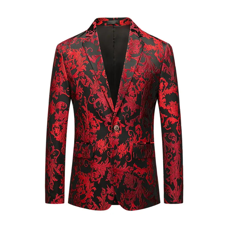 Classic Men Business Jacquard Suit veste noire / rouge / bleu masculin de luxe de luxe Blazer Slim Fit Robe Coat