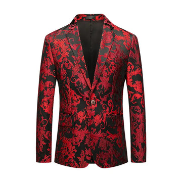 Classic Men Business Jacquard Suit veste noire / rouge / bleu masculin de luxe de luxe Blazer Slim Fit Robe Coat