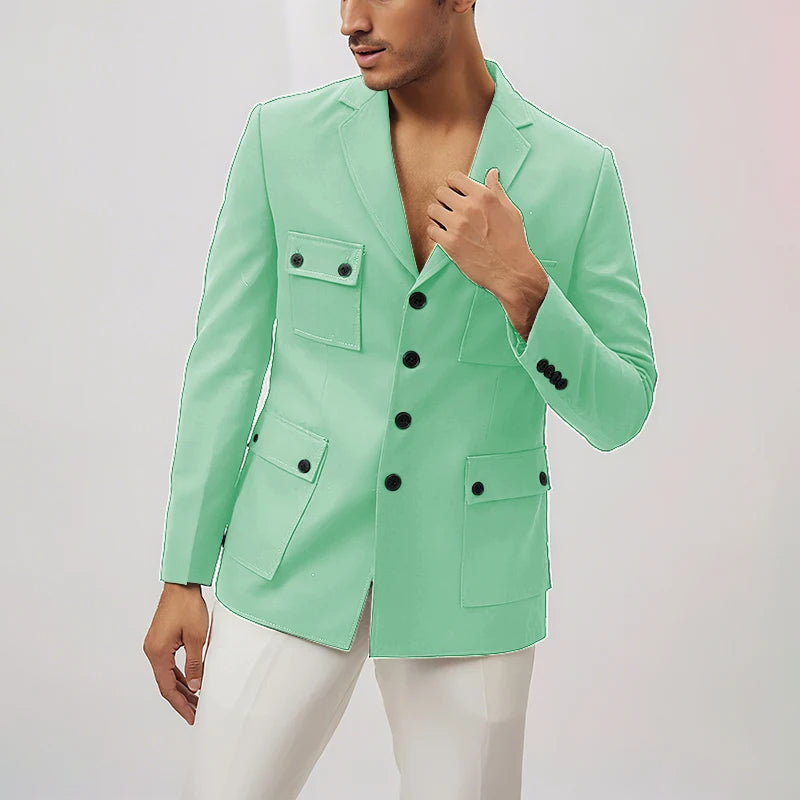 2025 New Style Stylish Men's Suit 2 Pieces Jacket Pants Casual Travel Commute Work Office Male Suits Set