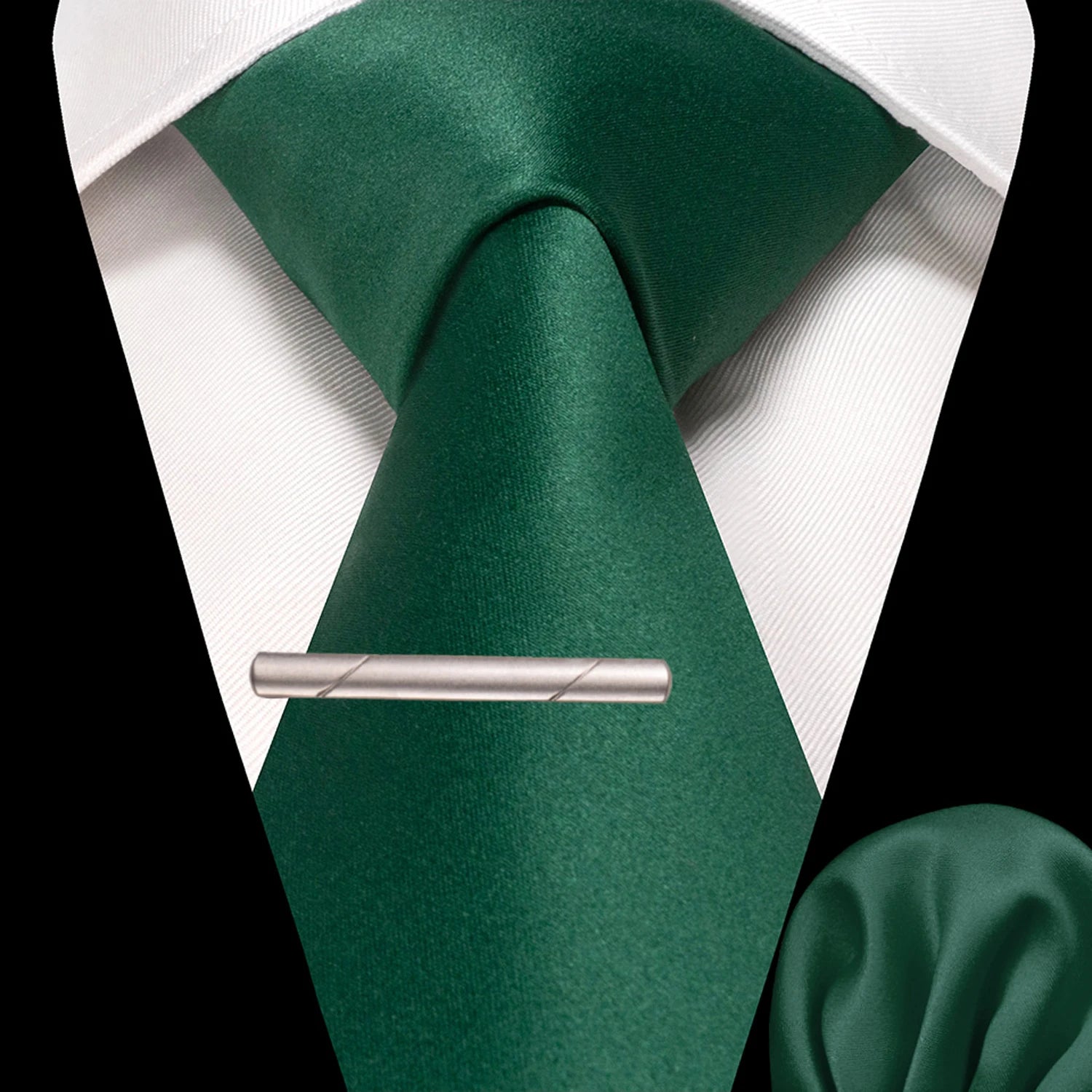 JEMYGINS Solid polyester Men Tie Handkerchief tie clip Set Blue Pink Mint Green Necktie for Wedding Party Business Accessories