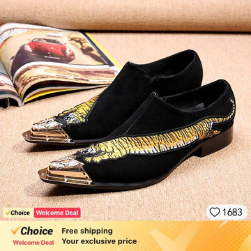 Summer business suit men's shoes black glossy leather shoes leading pointed party trend wedding shoes.